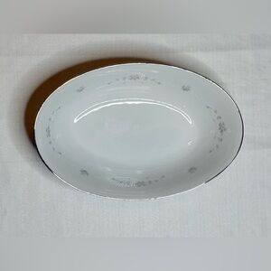 Vintage Sango China “JULIE” Gray Roses 6184 JAPAN 12" Oval Serving Platter